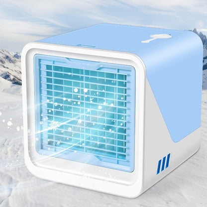 Portable Air Cooler 3-in-1 Mini Personal Air Conditioner Humidifier Fan with Atmosphere Light for Entryways, Bedrooms and Living Spaces