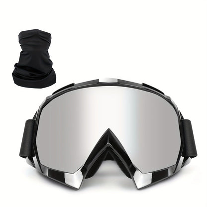 Ski Goggles Set with Black Headband – TPU Frame PC Lens Mirror Coating, Thick Foam Pad, Adjustable Strap, 28+ Color Styles
