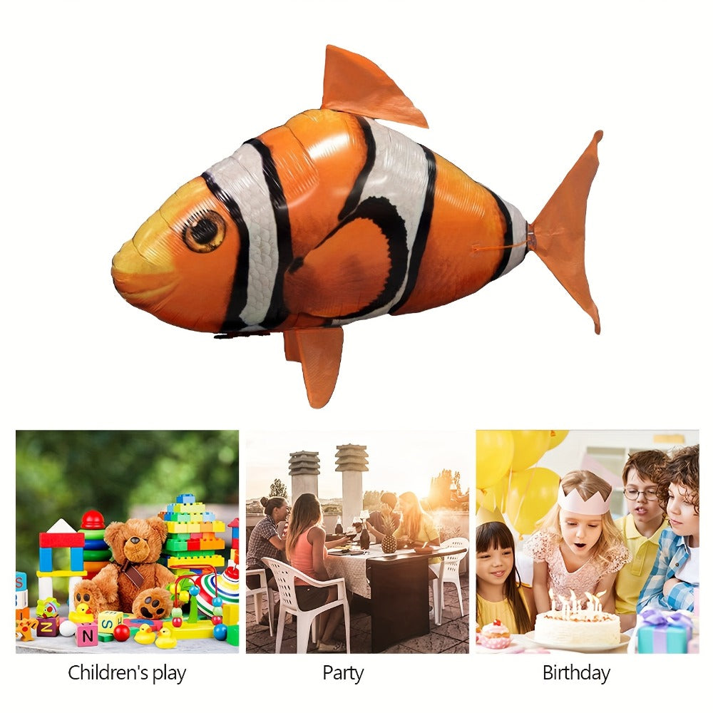 RC Inflatable Clownfish Balloon, Remote Control Flying Fish Toy for Kids Birthday Party, Wedding & Home Decor