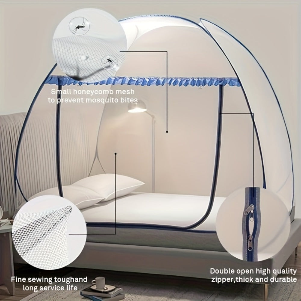 Mosquito Net for Bed Pop Up Bed Canopy 360° Protection Portable Foldable Yurt Mosquito Net for Garden, Yard and Pest Management