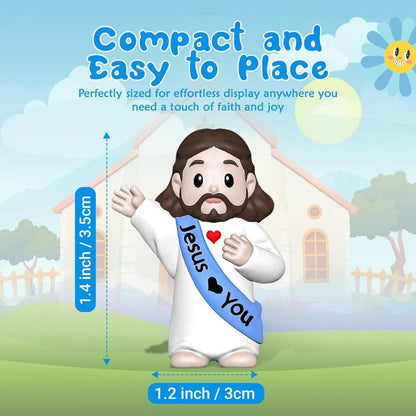 100pcs Mini Jesus Statue Party Favors – Religious Baptism First Communion VBS Crafts Gift Random Color