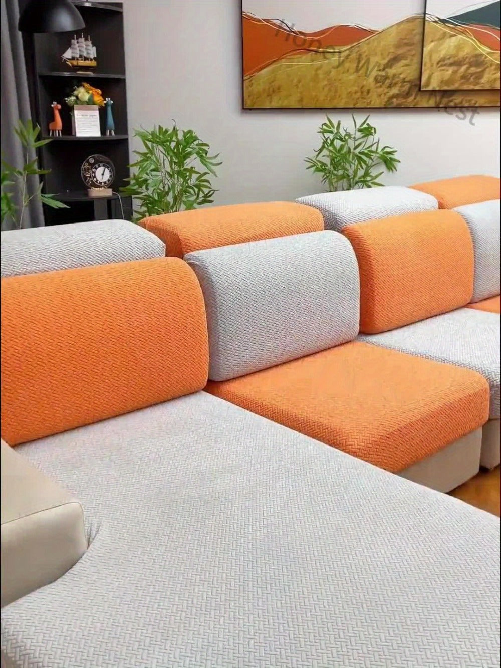Sofa Cover Sectional Panel Options for Single to 4 Seats, Chaise, Armrest Pair or Backrest in Five Colors