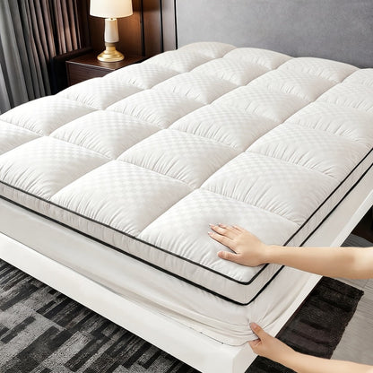 Mattress Topper Quilted Fitted Mattress Pad with Deep Pocket | Pillow Top Mattress Cover 1000GSM Cooling Mattress Protector for Better Sleep