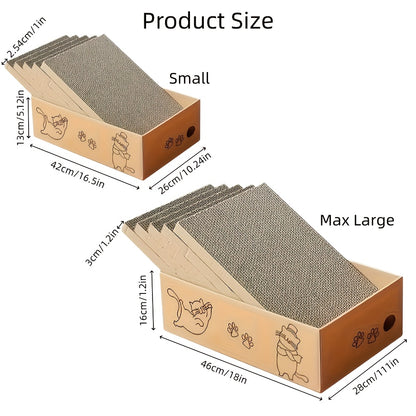 Cat Scratching Board & Bed Combo – 5-Layer Large Corrugated Cardboard Scratcher with Premium Texture, Replaceable Design for Indoor Cats