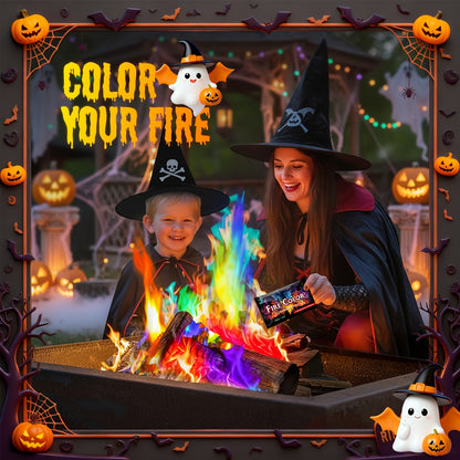 Fire Color Changing Packets 12/24pcs – Magic Colorful Flame Packets for Campfire, Fire Pit, Bonfire & Outdoor Fireplace