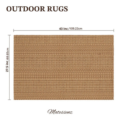 Braided Woven Indoor Rug with 2 x 3-Foot to 6 x 9-Foot Sizes and One Two-Piece Gray Mat Set