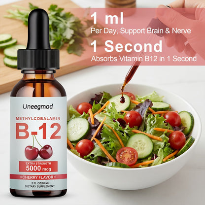 Sublingual Vitamin B12 Liquid Drops 5000mcg Methylcobalamin for Bath Time, Home Spa and Personal Care