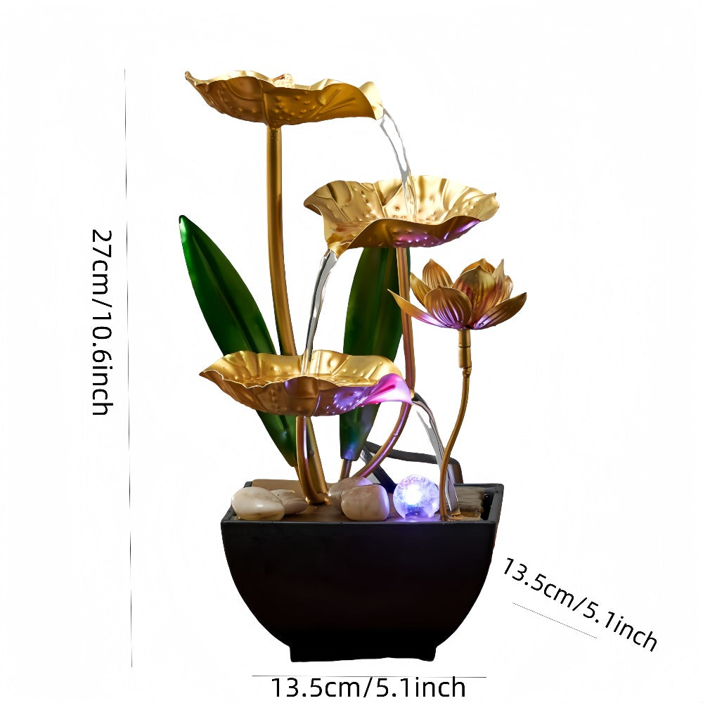 Indoor Tabletop Fountain Desktop Water Feature, Small Relaxing Flowing Water Fountain for Living Room
