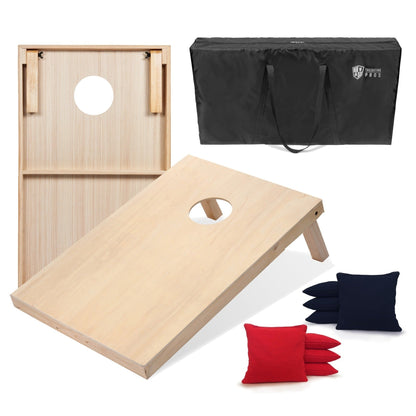 Regulation Cornhole Board Set 4x2 Solid Wood ACA Standard with 8 Bean Bags Carrying Case Tote Outdoor Yard Tailgate Party Game 13 Color