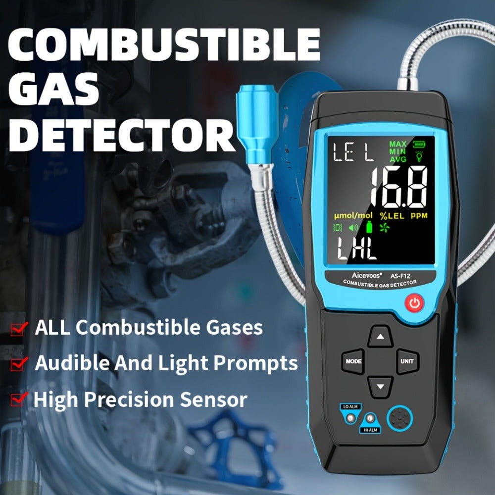 Gas Leak Detector Combustible Gas Detector Aicevoos AS-F12 Natural Gas Methane Tester Sound for Entryways, Bedrooms and Living Spaces