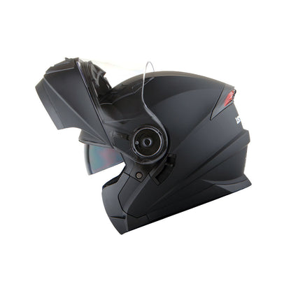 Motorcycle Helmet Modular Flip-Up Design with Dual Visors, Optional Three-Mode LED Tail Light and S-XL Sizes