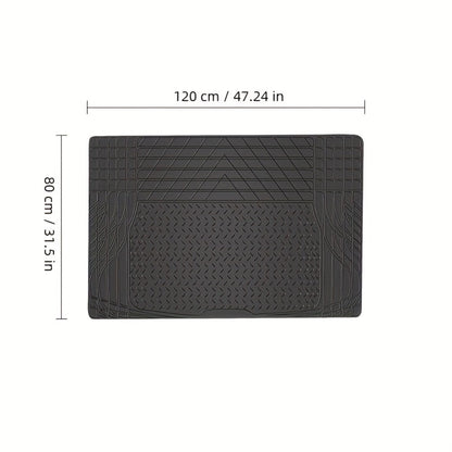 Trunk Cargo Liner Rubber Mat Universal Fit – All Weather Waterproof Trunk Mat with Seat Back Protector, Trim-to-Fit for Cars, SUV & Sedan