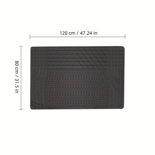 Trunk Cargo Liner Rubber Mat Universal Fit – All Weather Waterproof Trunk Mat with Seat Back Protector, Trim-to-Fit for Cars, SUV & Sedan