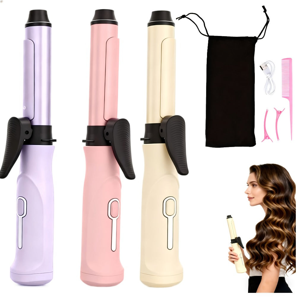 Cordless Mini Curling Iron Wireless Rechargeable Portable Hair Curler, Ceramic Barrel for Airy Bangs