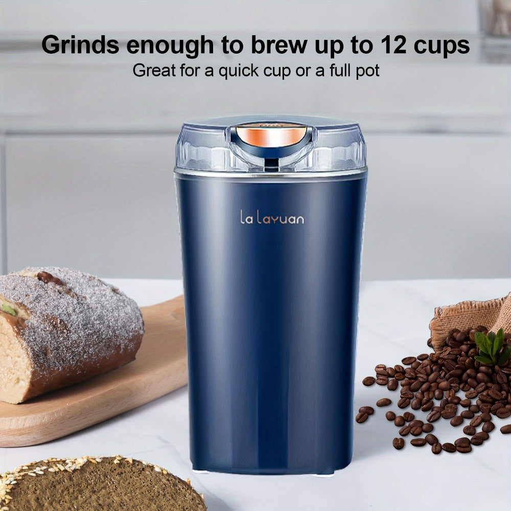 Electric Coffee Grinder 200W | Quiet Spice Grinder | 80g Large Capacity 12 Cups | 304 Stainless Steel Blade | One-Touch Operation | Grinds