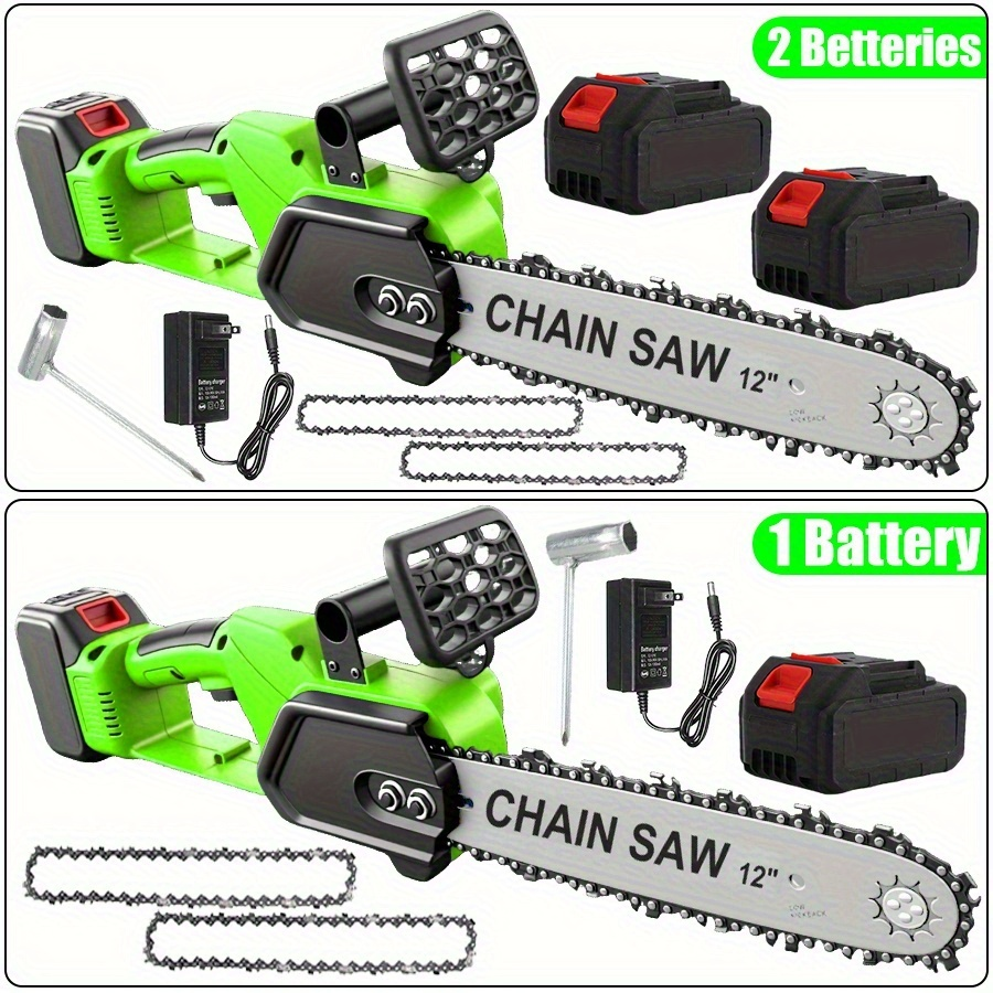 Cordless Chainsaw Brushless Battery for Garden, Patio and Yard Use, with the Listed Configuration