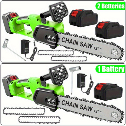 Cordless Chainsaw Brushless Battery for Garden, Patio and Yard Use, with the Listed Configuration