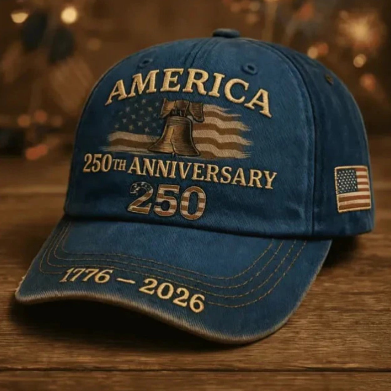 250th Anniversary Patriotic Baseball Cap USA Embroidered – Adjustable Vintage American Flag Hat for Men Women, Unisex Independence Day Gift