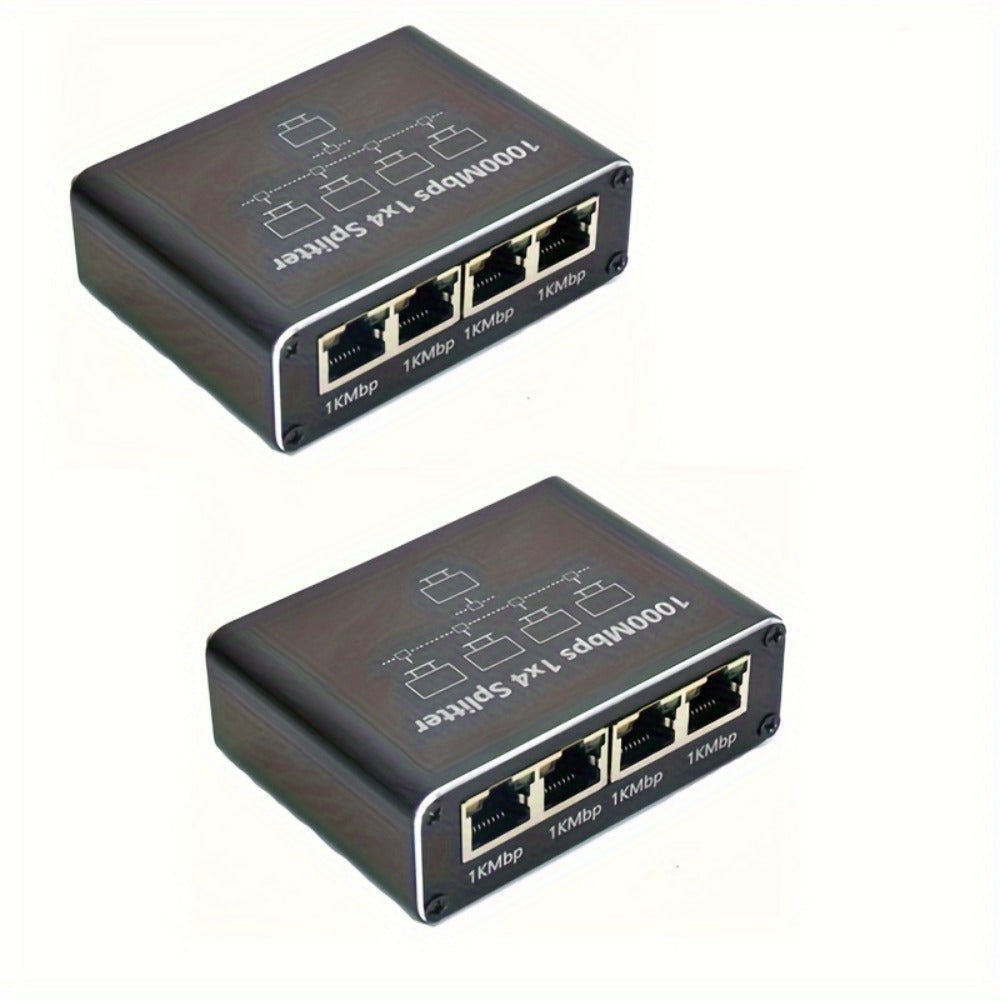 Gigabit Ethernet Splitter 1 to 4 Port 1000Mbps High-Speed LAN Network Adapter with USB Power Cable