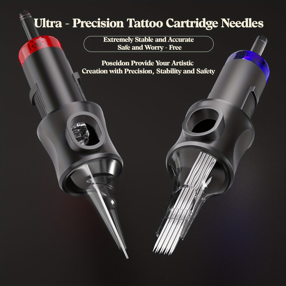 Wireless Tattoo Machine Kit Complete - POSEIDON V5 Rotary Pen with LCD Screen 1500mAh for Temporary Body Art, Festivals and Costumes