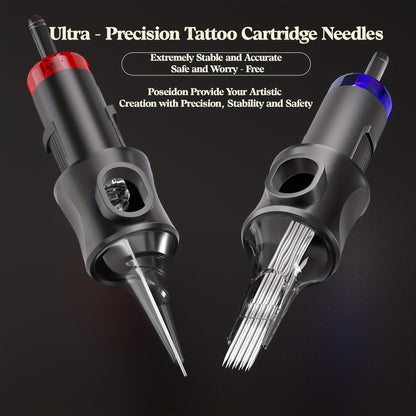 Wireless Tattoo Machine Kit Complete - POSEIDON V5 Rotary Pen with LCD Screen 1500mAh for Temporary Body Art, Festivals and Costumes
