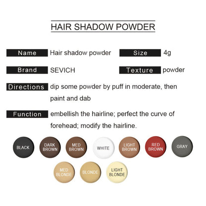 Thinning Hair Root Coverage Powder with Brush, Instant Hairline Concealer Natural Shadow Effect