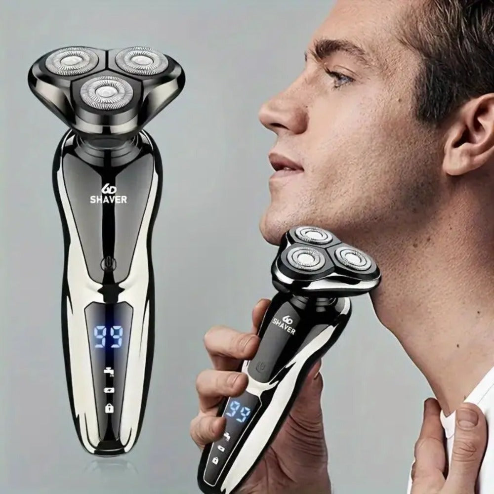 Electric Shaver 2-Pack with 3D Floating Heads, LED Power Indicators and Rechargeable Design