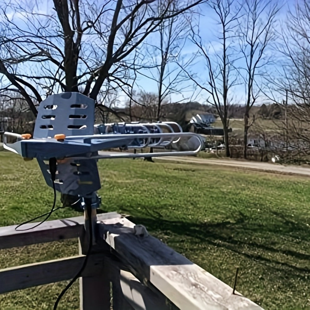Amplified Outdoor TV Antenna 150 Mile Range, Motorized 360° Rotation, UHF VHF 4K 1080P, Wireless Remote
