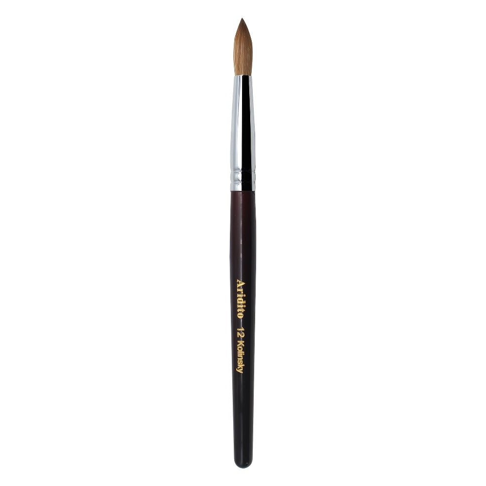 Kolinsky Acrylic Nail Brush Round Head Red Wine Wooden Handle – Professional Brush for Acrylic Extension Nail Art Sculpting & Manicure