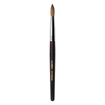 Kolinsky Acrylic Nail Brush Round Head Red Wine Wooden Handle – Professional Brush for Acrylic Extension Nail Art Sculpting & Manicure