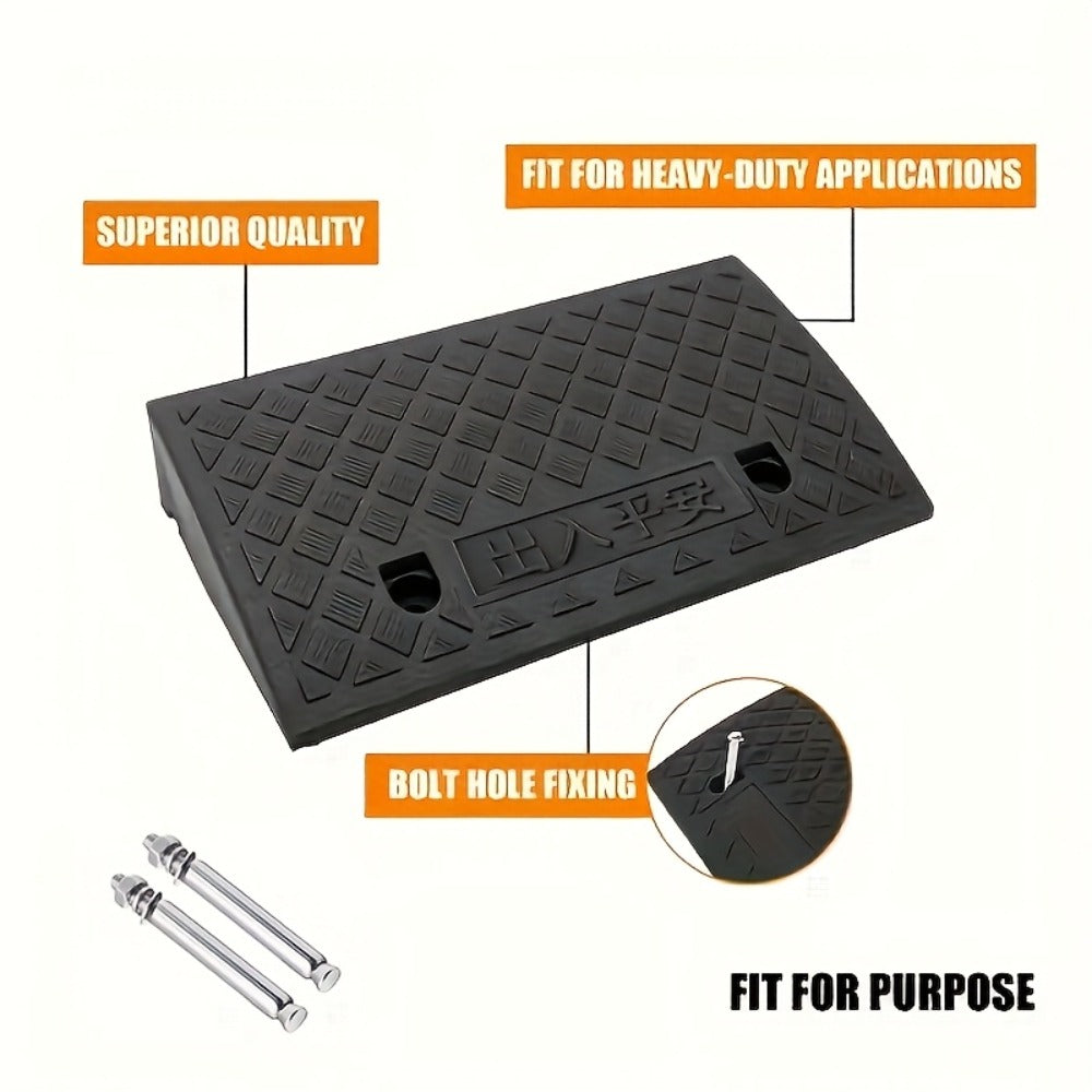Curb Ramp 2-Pack Portable Plastic Threshold Ramp Set for Low Floor Vehicles, Motorcycles, Wheelchairs