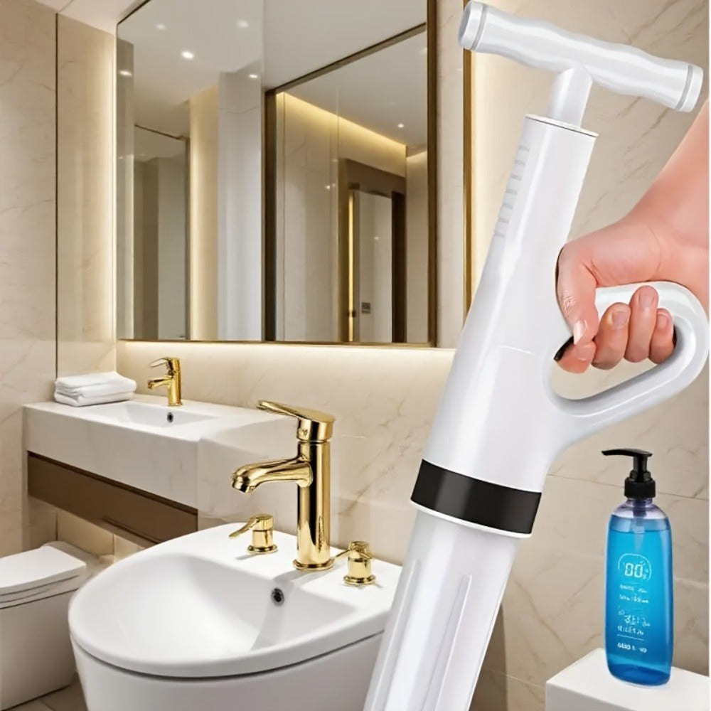 Drainage Spray Gun with Adjustable Pressure – Air Plunger Tool for Unclogging Toilets Sinks & Floor Drains