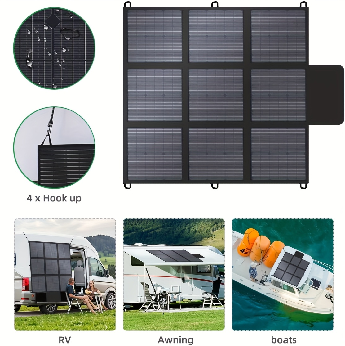 Foldable Solar Panel 120W 200W 300W 400W 22.5% High Efficiency Monocrystalline Portable Outdoor for Garden, Pathway and Patio Lighting