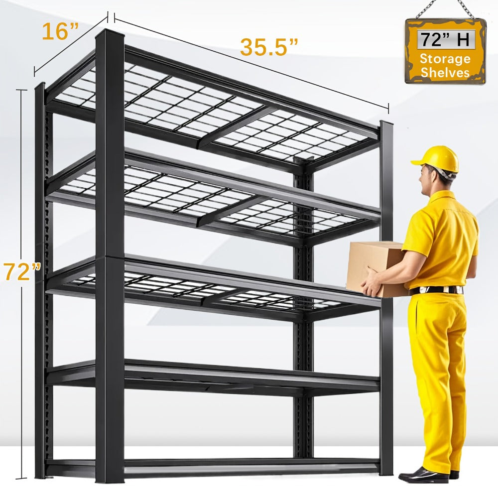 Garage Storage Shelves Adjustable Metal Shelving 72", Upgrade Double Layer Column Commercial Grade Utility Rack