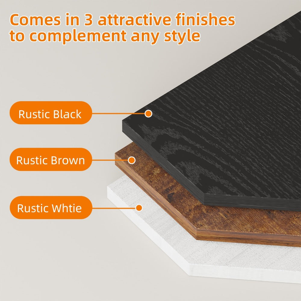 Corner Wall Shelf Set with 13.9-Inch Front Edge, Brown, Black or White Finish and 2, 4 or 6 Pieces