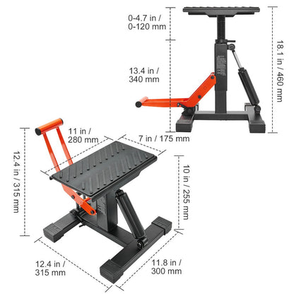 Hydraulic Motorcycle Lift Table 440 LBS Capacity Adjustable Height Repair Stand for Dirt Bike Pit Bike ATV