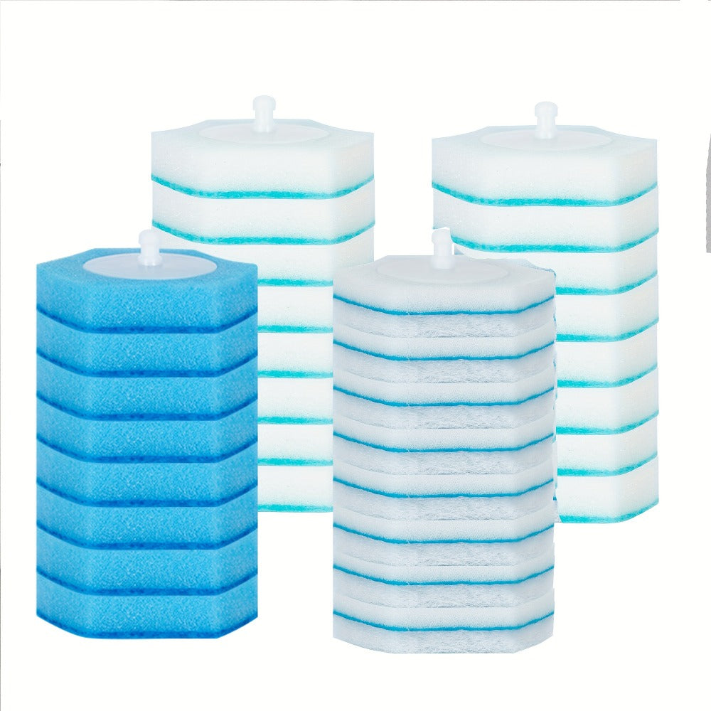 Disposable Toilet Brush Set with Refills & Holder - Wall Mounted or Floor Standing Toilet Cleaning System