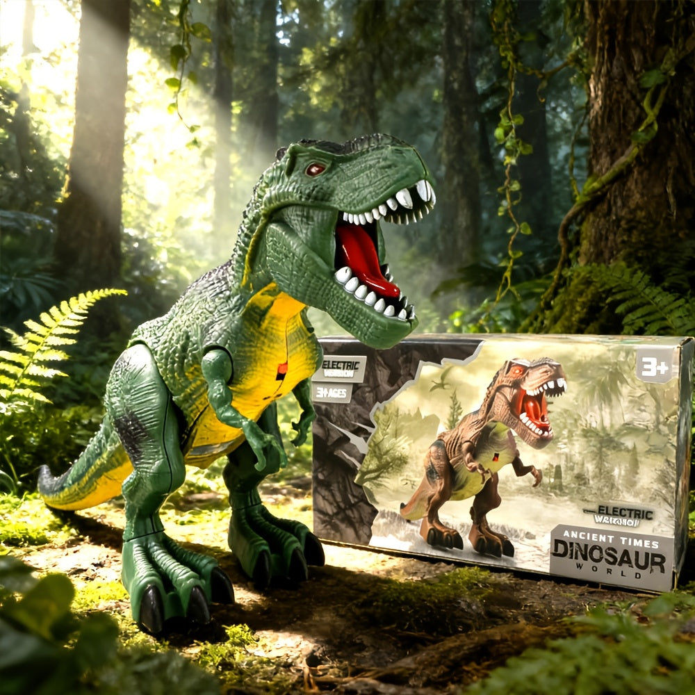 Interactive Dinosaur Toy Set 3 Pack with Walking, Roaring Sound & Lights, Electric T-Rex, Stegosaurus & Brachiosaurus