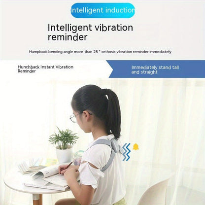 Smart Posture Corrector with Vibration Alert, Wireless Rechargeable Posture Trainer & Back Support Belt for Men Women