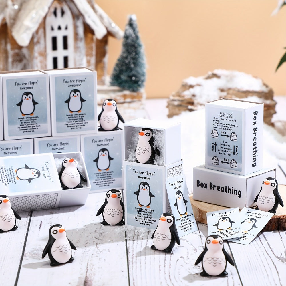 Emotional Support Penguin Resin Cards 36 Sets, Positive Affirmation Appreciation Gifts for Teachers Volunteers Employees Coworkers