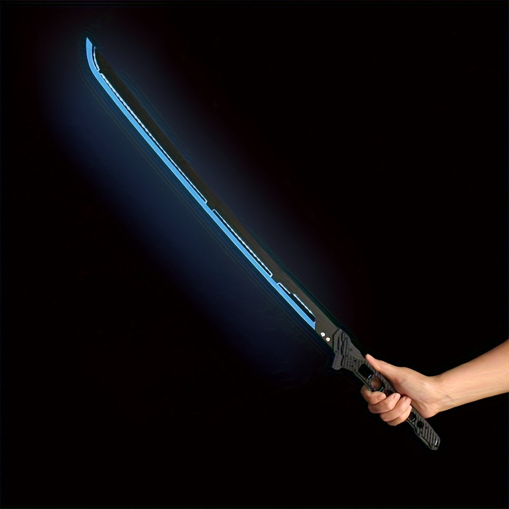 LED Samurai Sword Cyberpunk Glowing Katana 80cm, Acrylic Light-Up Blade for Halloween Costume Party Cosplay Sci-Fi Anime Props