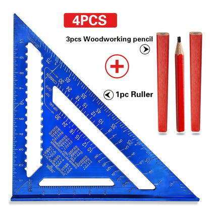 Aluminum Triangle Square Ruler 12 Inch Woodworking Angle Measuring Marking Tool for Entryways, Bedrooms and Living Spaces