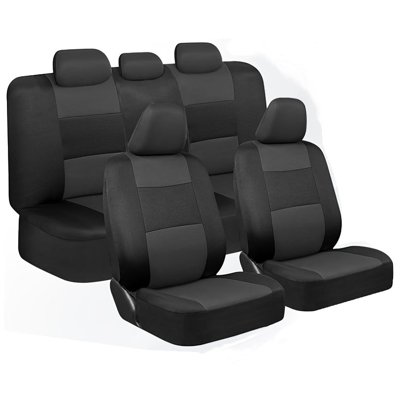 Car Seat Covers 5-Seat Breathable Knit Polyester Set with Front and Rear Pieces in Sixteen Colors