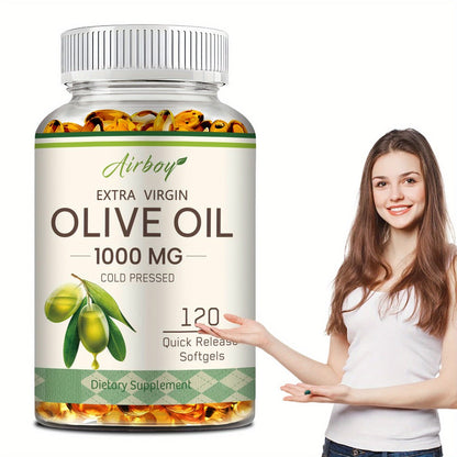 Extra Virgin Olive Oil Capsules 120 Softgels with Omega-9 Omega-6 & Palmitic Acid for Bath Time, Home Spa and Personal Care