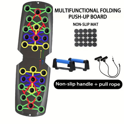 Push Up Board Multifunctional Color-Coded Chest Workout System, Adjustable Home Gym Equipment for Chest, Shoulders