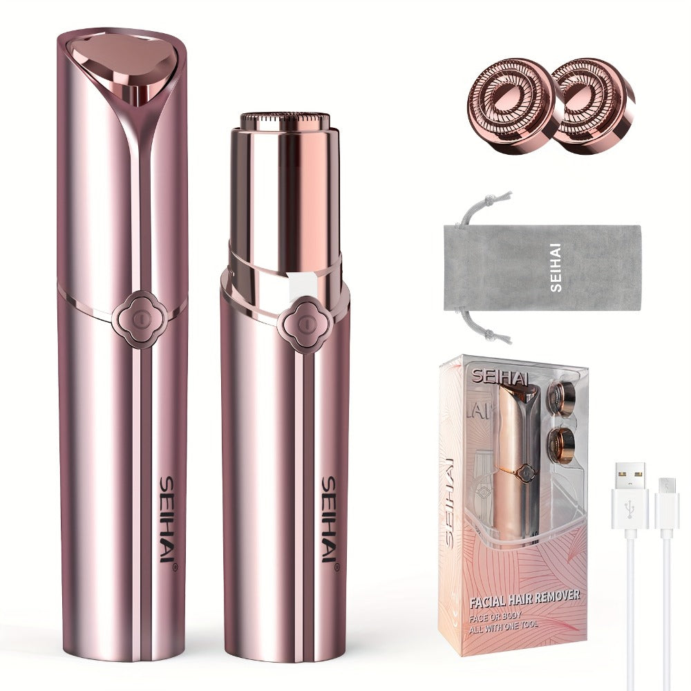 Electric Shaver for Women USB Rechargeable Epilator Hair Remover Face Bikini Legs Arms, for Everyday Face, Beard and Body Grooming