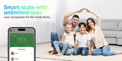 Smart Body Scale 14-in-1, Body Fat Scale with BMI, Mass & 14 Health Metrics, Wireless Bluetooth App Sync