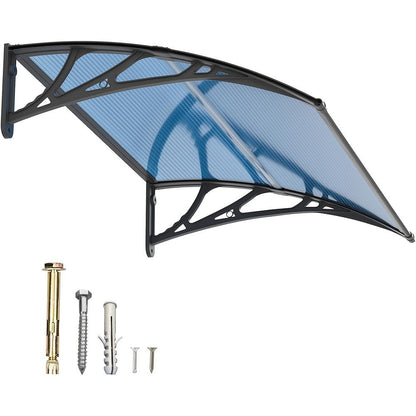 Polycarbonate Window Awning Door Canopy - UV Rain Snow Sun Protection Overhang for Doorways, Patio & Windows