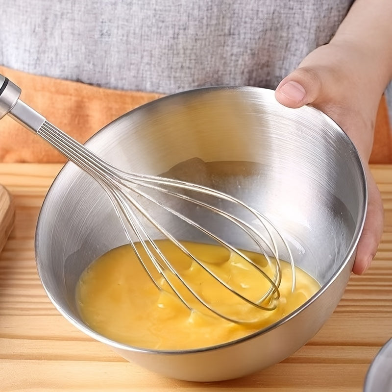 Three-Piece Nesting Mixing Bowl Set with 21, 23 and 26 cm Diameters for Baking and Food Preparation