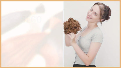 Clip In Hair Bun Extension Messy Bun Chignon Hairpiece – Synthetic Curly Updo with Comb & Scrunchie for Women
